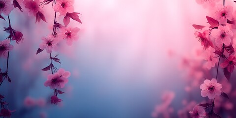 Aufkleber - Beautiful cherry blossom flowers in full bloom over a dreamy soft background in pastel tones : Generative AI