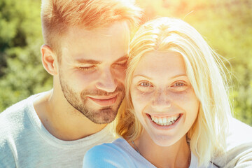 young girlfriend and boyfriend enjoying romantic moment. sexy couple in love. sensual couple face to