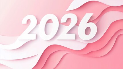 Aufkleber - Clean abstract pastel background with white paper-cut style numbers 