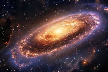 Wall Mural - a spiral galaxy bathed in cosmic light.
