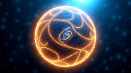 Wall Mural - vibrant abstract spiral with bright particles on blue background