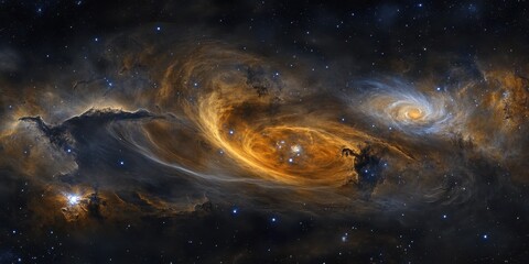 Wall Mural - cosmic nebulae swirl in the vastness of space.