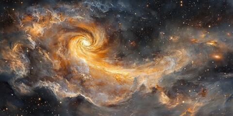Wall Mural - cosmic spiral nebulae, swirling in the vastness of space.