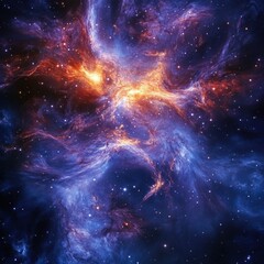 Wall Mural - cosmic nebulae display vibrant colors and stellar formations.