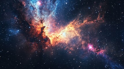 Wall Mural - cosmic nebulae display vibrant colors and star formations.