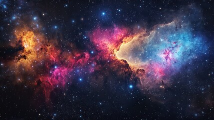 Wall Mural - colorful nebulae and stars in a vast cosmic expanse.
