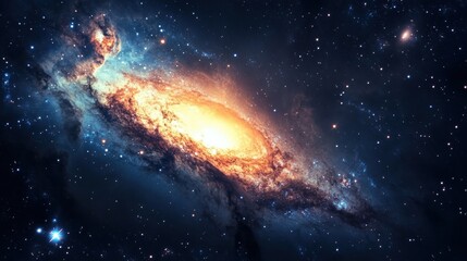 Wall Mural - a breathtaking spiral galaxy bathed in vibrant light.