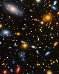 Wall Mural - Cosmic tapestry of distant galaxies and stars.