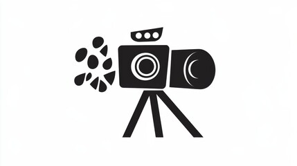 Wall Mural - a monochrome movie camera