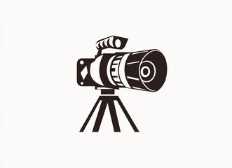 Wall Mural - a monochrome movie camera