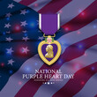 © Teguh Cahyono - National Purple Heart Day August 7 Background Vector Illustration