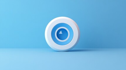 Wall Mural - minimalist blue and white logo design with clean circular symbol