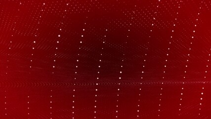 Wall Mural - futuristic video animation with colorful wave object and glitter particles in slow motion, 4k abstra