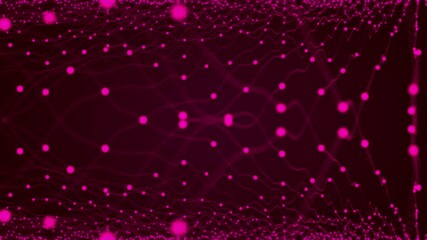Wall Mural - abstract digital connection moving dots and lines. internet network technology concept background.