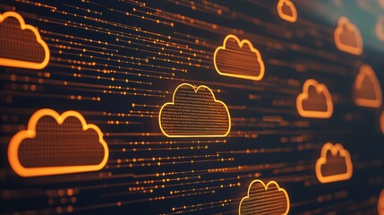 digital cloud technology abstract design background.