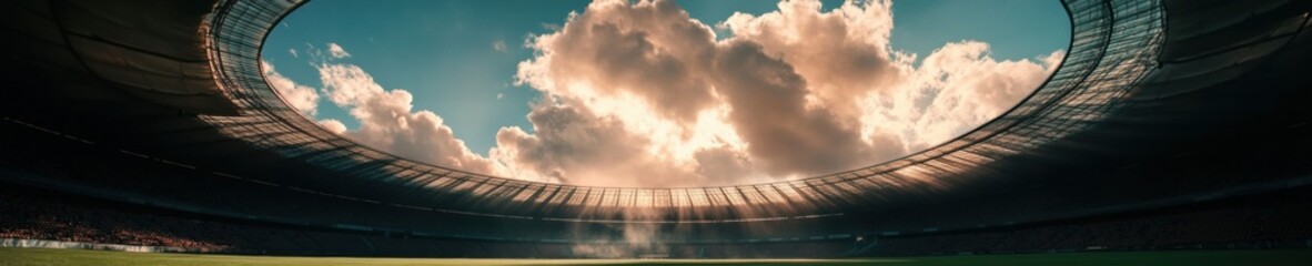 Poster - Epic Rugby Arena Immersive Architectural Panorama Showcasing Global Sports Infrastructure - Next-Gen Stadium Design Meets Cinematic Dramatic Lighting
