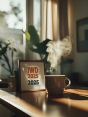 Aufkleber - Empowered Workspace Soft-Focused Feminist Home Office Celebrating International Womens Day 2025 with Mindful Morning Inspiration and Sustainable Design