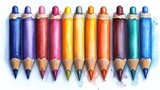crayons clipart watercolor art illustration detailed illustration - photo for design