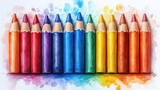crayons clipart watercolor illustration hand painted digital artwork - image stock