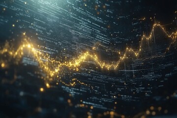 Wall Mural - a graph with a yellow line is shown in the image. symbolizing the intersection of big data with exam