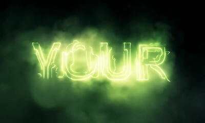 Wall Mural - green your text with smoky visual effect and dark atmosphere made with generative ai technology