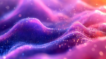 Wall Mural - abstract purple pink data waves flowing background