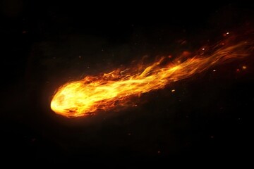 Wall Mural - fiery comet-like fireball space flame astronomical.