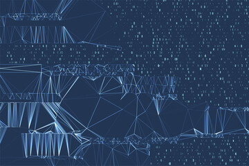 Wall Mural - abstract space polygonal illustration. big data code representation. graphic concept for your design