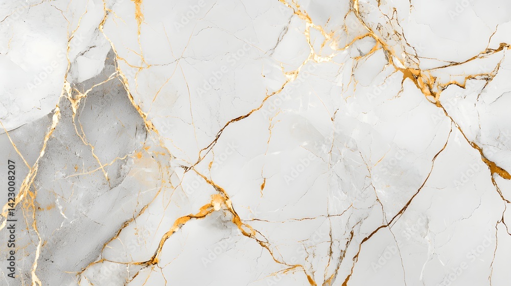 Elegant White Marble Background with Golden Veins for Design Stock ...