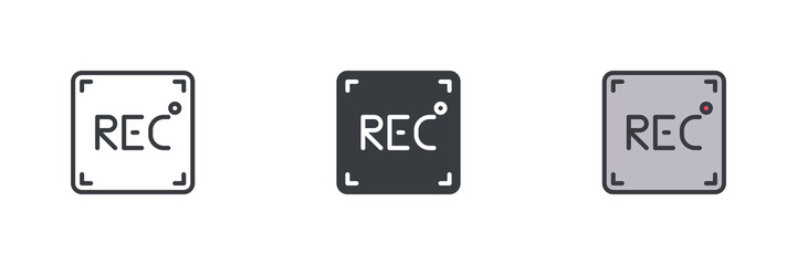 Aufkleber - REC button different style icon set
