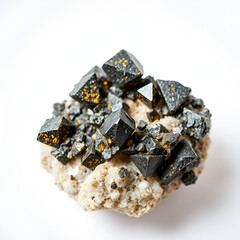 crystals of ilmenite isolated on white