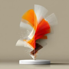 Aufkleber - Abstract Color Harmony: A Dynamic Display of Contrasting Hues on a Modern Display Podium 