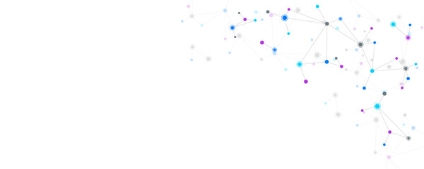 Poster - Molecular structure and genetic engineering, molecules DNA, neural network, scientific research. Abstract background for innovation technology, science, healthcare, and medicine
