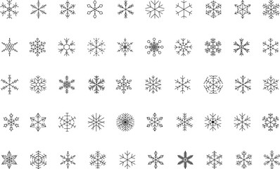 Snowflake snow freeze winter line outline icon. Snowflakes thin line icon set. Snowflake Simple illustration