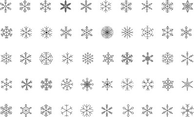 Snowflake snow freeze winter line outline icon. Snowflakes thin line icon set. Snowflake Simple illustration