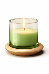 Wall Mural - home decorate candle white background illuminated.