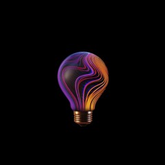 Wall Mural - a light bulb technology lightbulb black background.