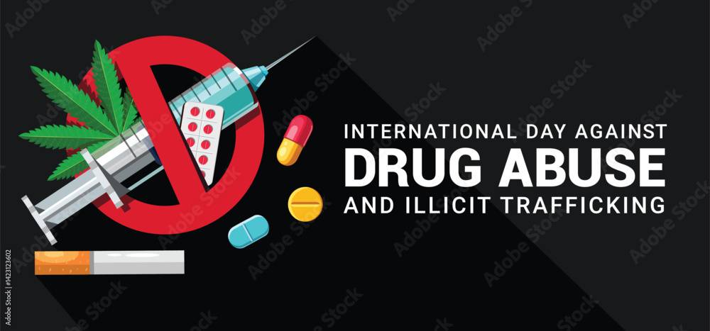 International day stop drug campaign clipart. Anti drugs abuse clip art ...