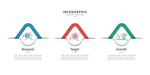 Poster - Timeline Creator infographic template. 3 Step timeline journey, calendar Flat simple infographics design template. presentation graph. Business concept with 3 options, vector illustration.