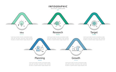 Poster - Timeline Creator infographic template. 5 Step timeline journey, calendar Flat simple infographics design template. presentation graph. Business concept with 5 options, vector illustration.
