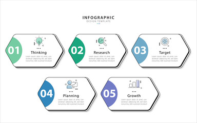 Poster - Timeline Creator infographic template. 5 Step timeline journey, calendar Flat simple infographics design template. presentation graph. Business concept with 5 options, vector illustration.