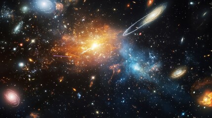 Wall Mural - space with numerous stars astronomy universe nebula.