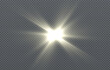 © Brain - Vector light on isolated transparent background. Sun, rays of light png. Magic glow, golden light png.