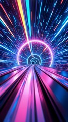Aufkleber - Abstract Speed of Light Tunnel