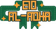 © Fadly_2709 - Eid Al-Adha Letter Banner Icon. Flat Typography Celebration Concept Isolated