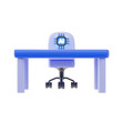 © ikvan - 3D Smart Desk and Chair Icon with Advanced Artificial Intelligence Technology