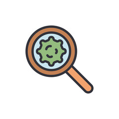 Wall Mural - Cancer detection colored icons, minimalist vector illustration ,simple transparent graphic element .Isolated on white background