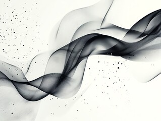 Wall Mural - Abstract Black Smoke Wave Background Design