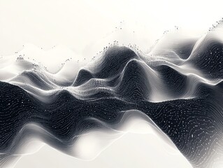 Wall Mural - abstract black and white wave background design