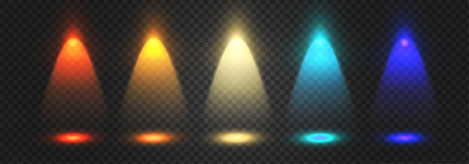 Wall Mural - Rainbow color transparent spotlight collection